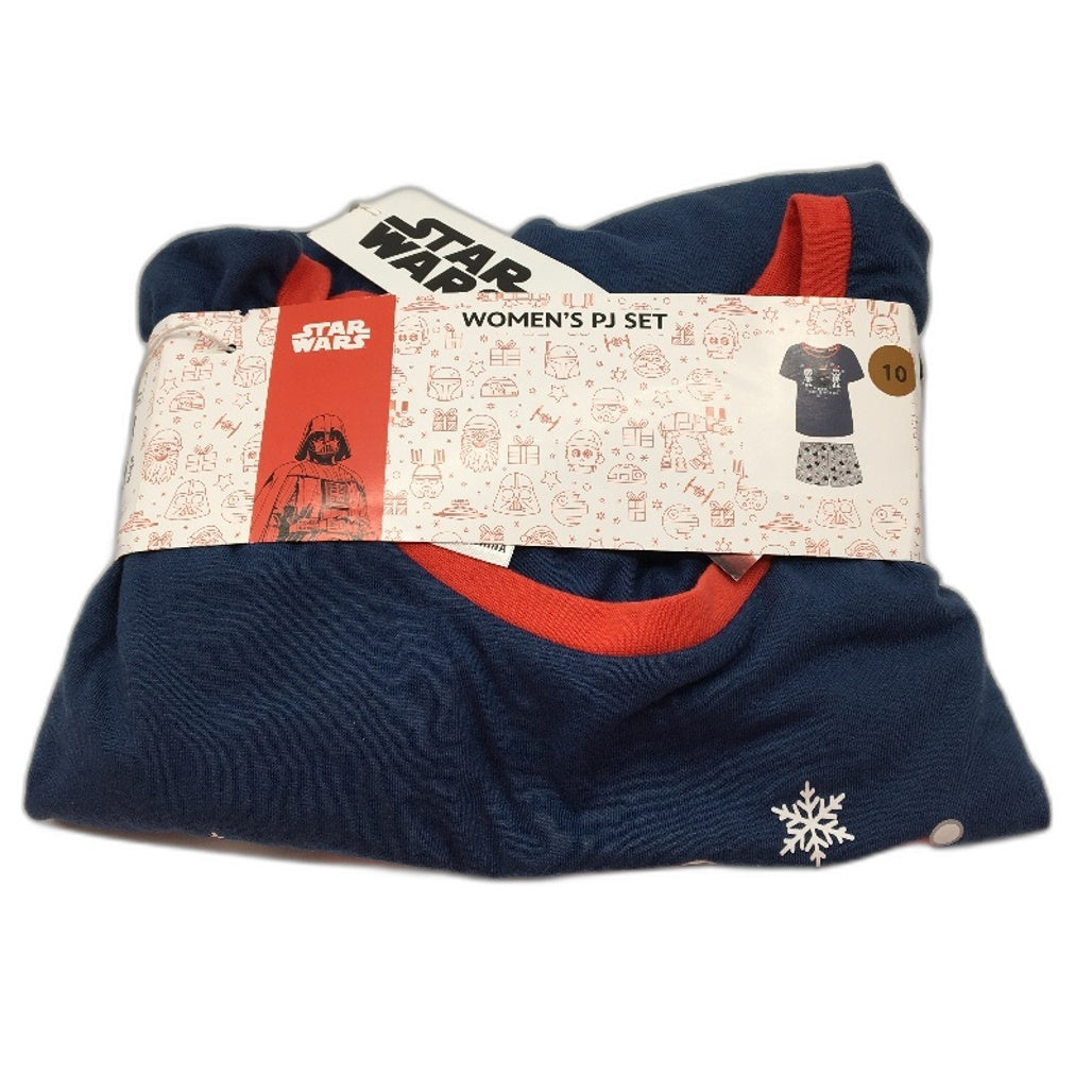 Star Wars Christmas Darth Vader & Stormtroopers Women's Navy PJ Set Size 10 NEW