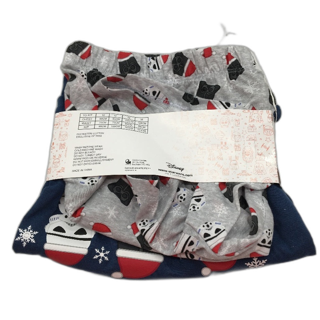 Star Wars Christmas Darth Vader & Stormtroopers Women's Navy PJ Set Size 10 NEW