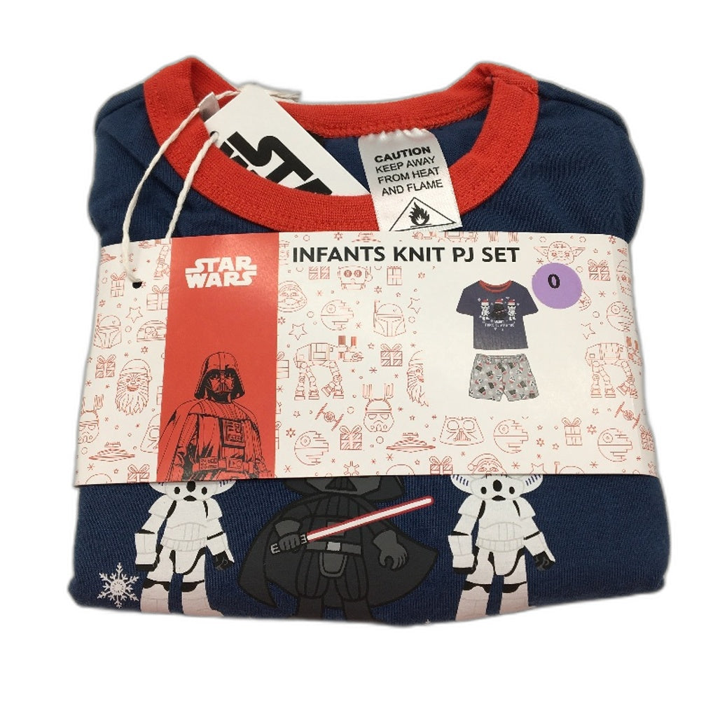 Star Wars Christmas Darth Vader & Stormtroopers Infants' Navy PJ Set Size 0 NEW