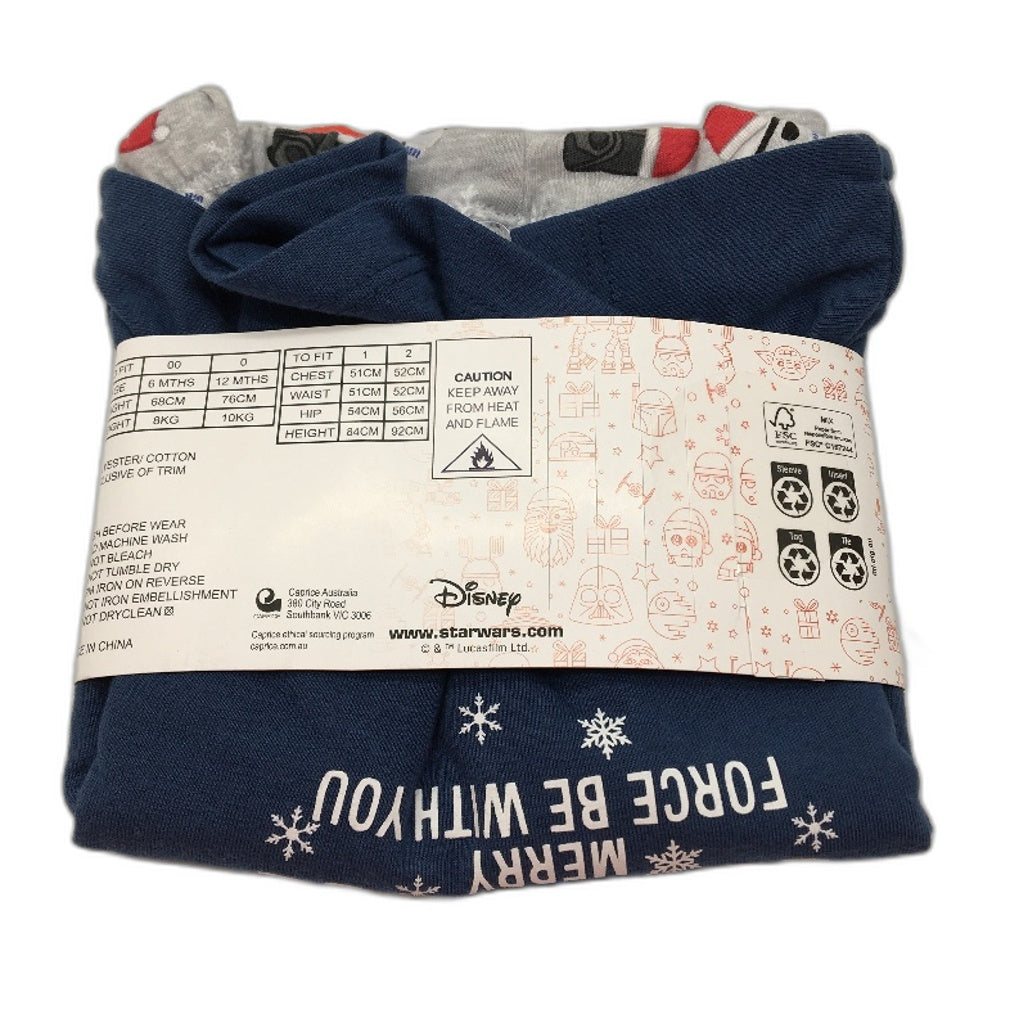 Star Wars Christmas Darth Vader & Stormtroopers Infants' Navy PJ Set Size 0 NEW