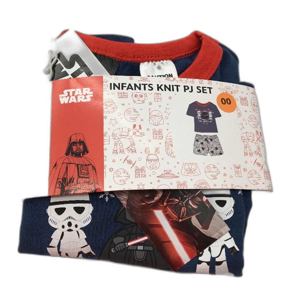 Star Wars Christmas Darth Vader & Stormtroopers Infants' Navy PJ Set Size 00 NEW