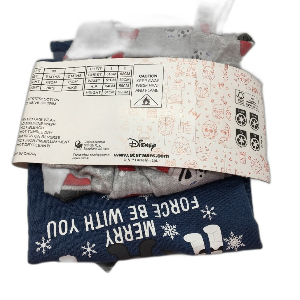 Star Wars Christmas Darth Vader & Stormtroopers Infants' Navy PJ Set Size 00 NEW