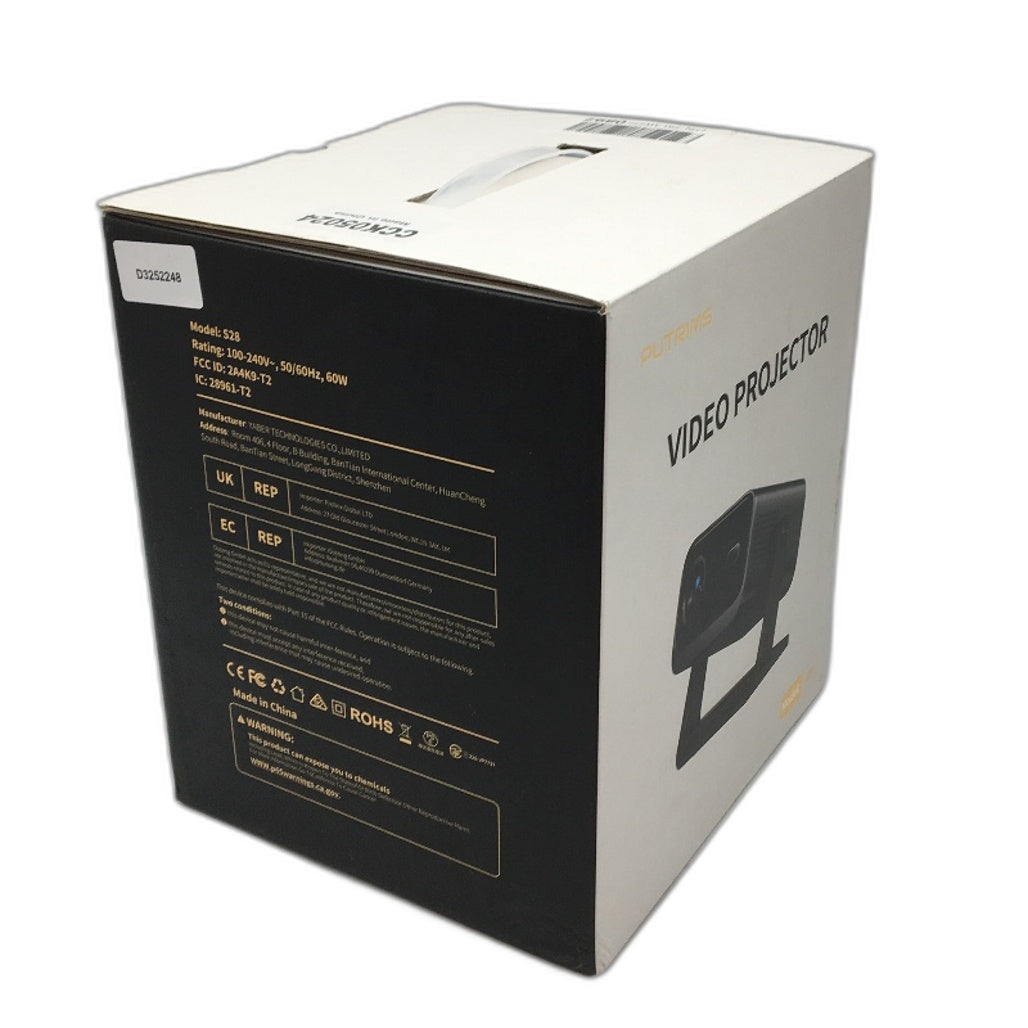 Putrims S28 Electric Focus, Multi-Connection Home Projector with Stand DEMO