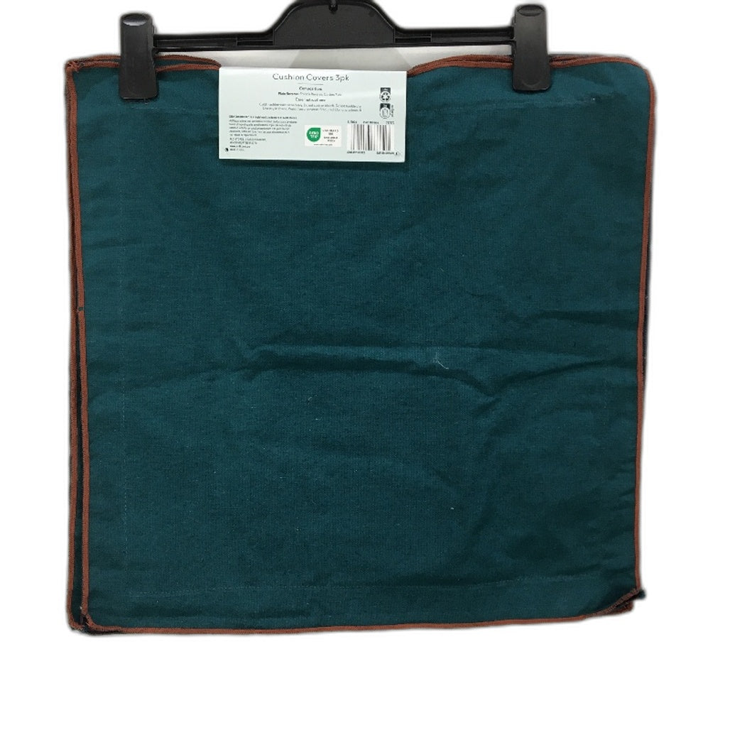 Kirkton House 3pk 45x45cm Cotton Flax Blend Red & Green Cushion Covers NEW