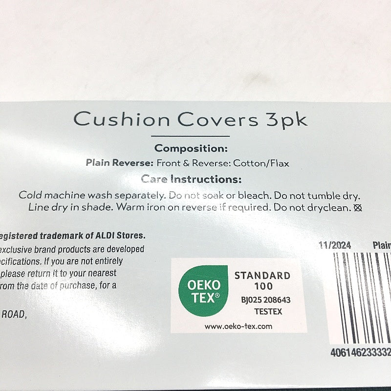 Kirkton House 3pk 45x45cm Cotton Flax Blend Red & Green Cushion Covers NEW