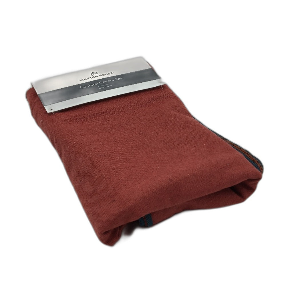Kirkton House 3pk 45x45cm Cotton Flax Blend Red & Green Cushion Covers NEW