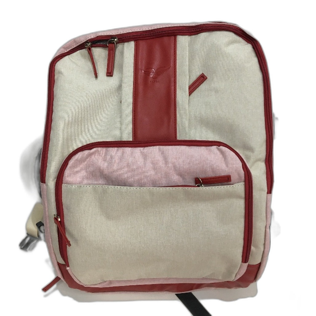 Multicompartment Large Capacity Red/Cream/Pink Carry-on Travel Backpack NEW