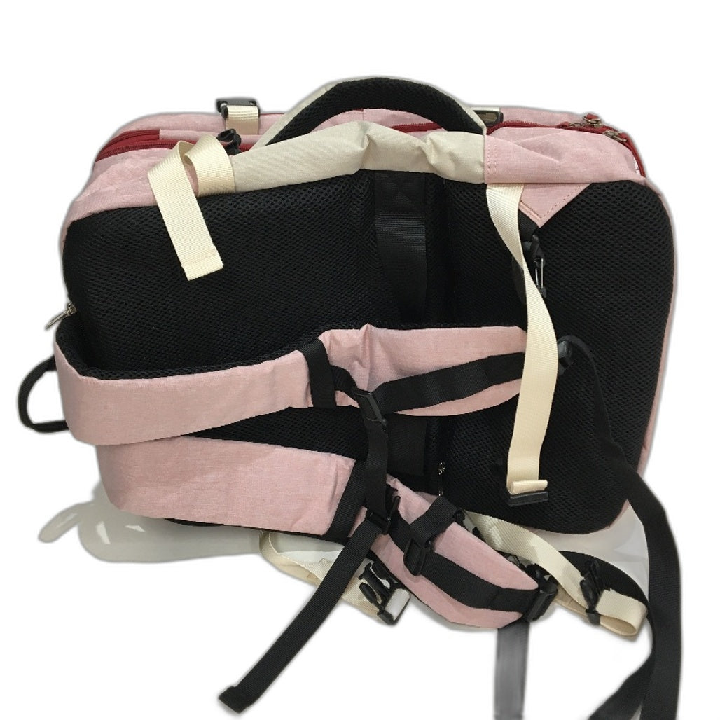 Multicompartment Large Capacity Red/Cream/Pink Carry-on Travel Backpack NEW