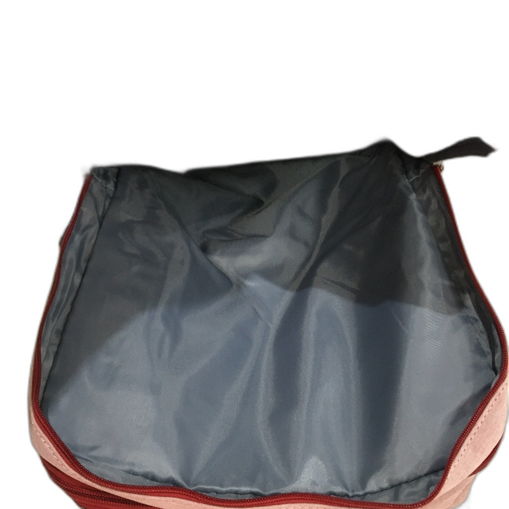 Multicompartment Large Capacity Red/Cream/Pink Carry-on Travel Backpack NEW