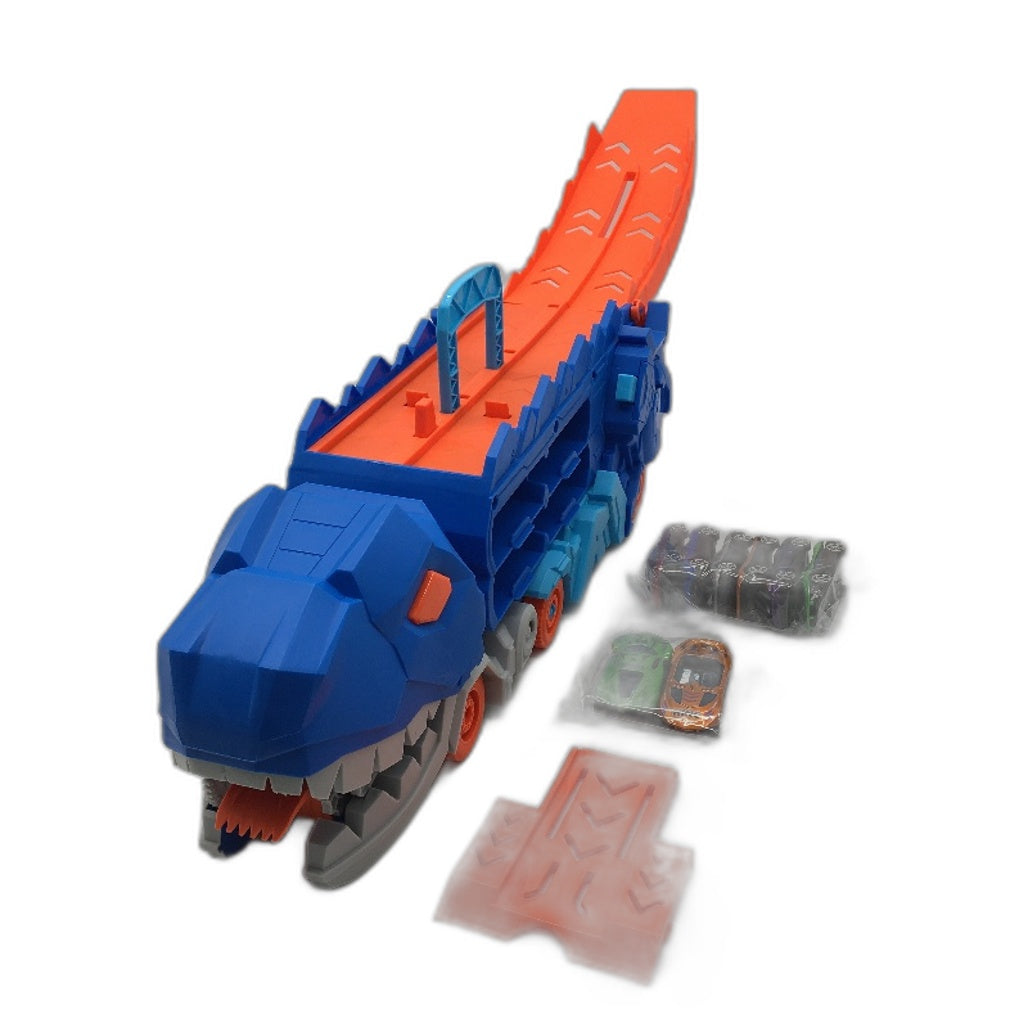 Dinosaur Deformation Portable Devouring Track 8 Mini Racing Cars Ages 3 Yrs Multicoloured - Durable & Lightweight NEW