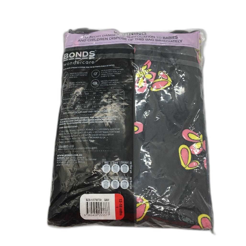 Bonds Zip Butterfly Wondersuits 2 Pce Pack 12-18 Months Baby Unisex Size 1 NEW