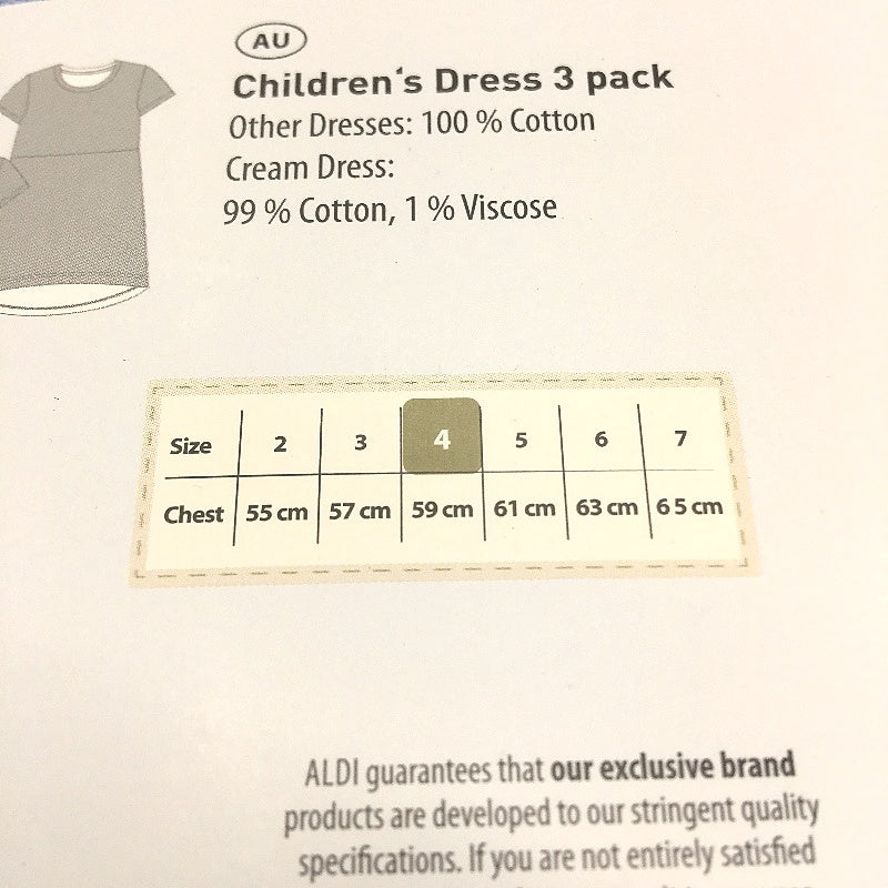 Lily & Dan 2 x 3Pks Fit & Flare 100% Cotton Mutlicoloured Girls Dresses Sz 4 NEW