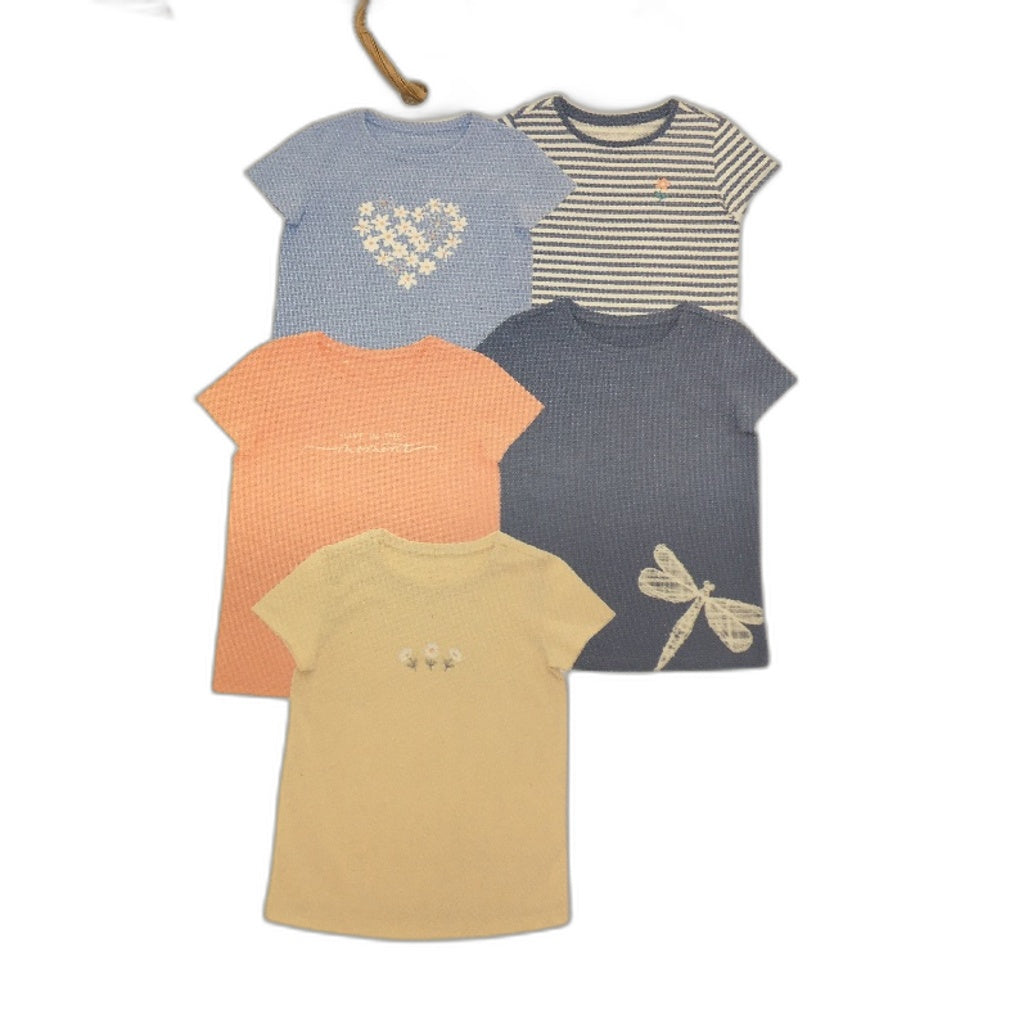 Lily & Dan 2 x 5Pks 100% Cotton Mutlicoloured Classic Fit Girls Tees Size 3 NEW