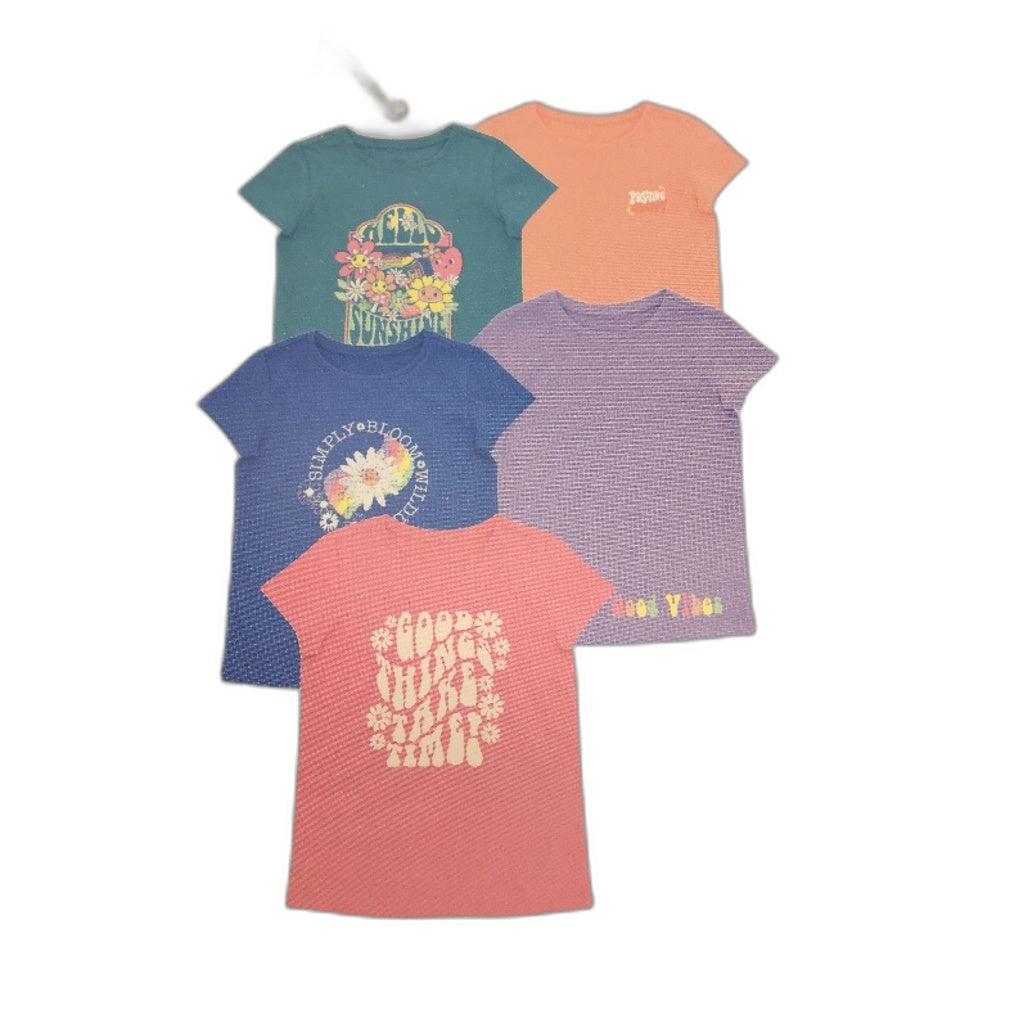 Lily & Dan 2 x 5Pks 100% Cotton Mutlicoloured Classic Fit Girls Tees Size 3 NEW