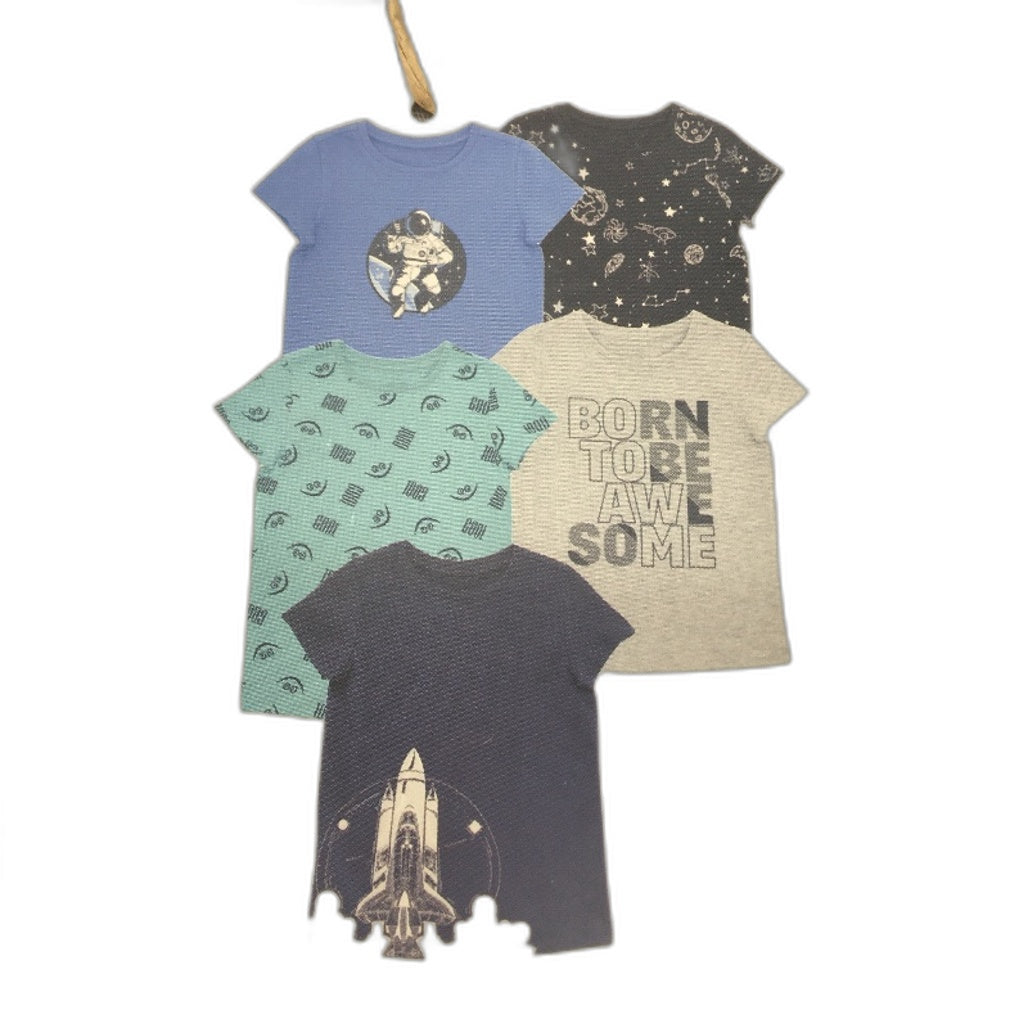 Lily & Dan 2 x 5Pks 100% Cotton Classic Fit Mutlicoloured Boys Tees Size 2 NEW