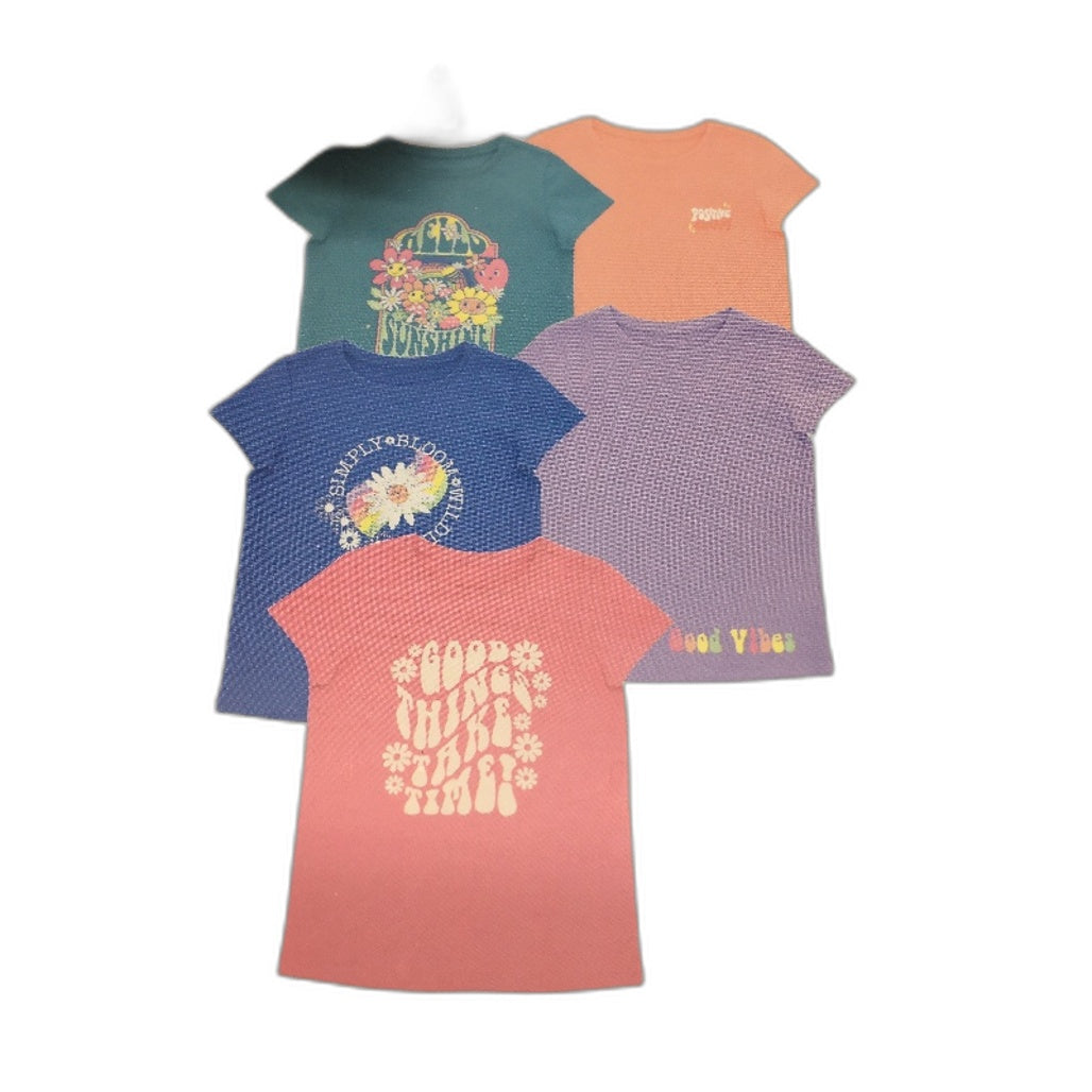 Lily & Dan 2 x 5Pks 100% Cotton Classic Fit Girls Tees Toddler Size 2 NEW