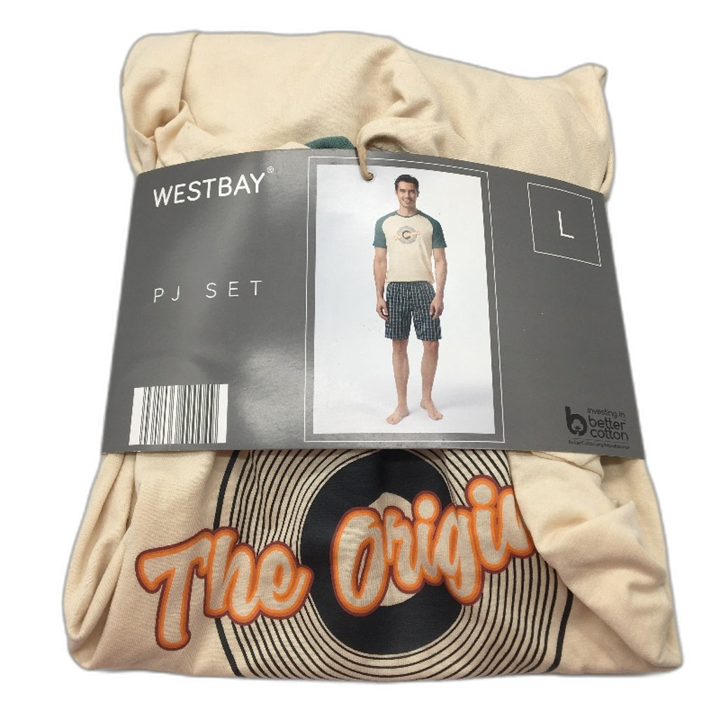 Westbay Mens 'The Original' 100% Cotton Short Sleeve & Shorts PJ Set Size L NEW