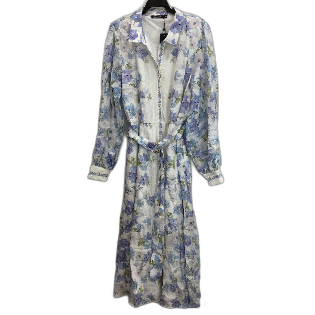 Portmans Femme Floral Buttoned Long Sleeve Belted Dress Ladies Size 18 NEW
