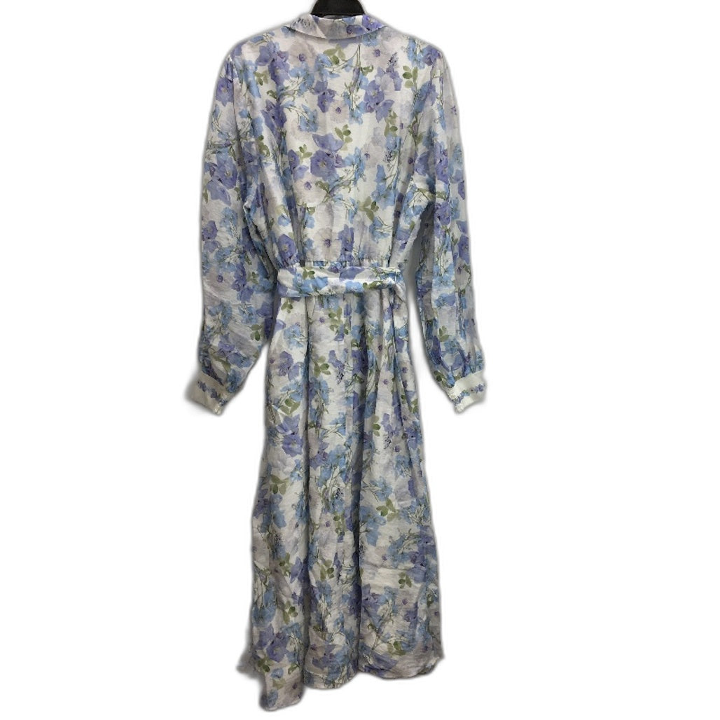 Portmans Femme Floral Buttoned Long Sleeve Belted Dress Ladies Size 18 NEW