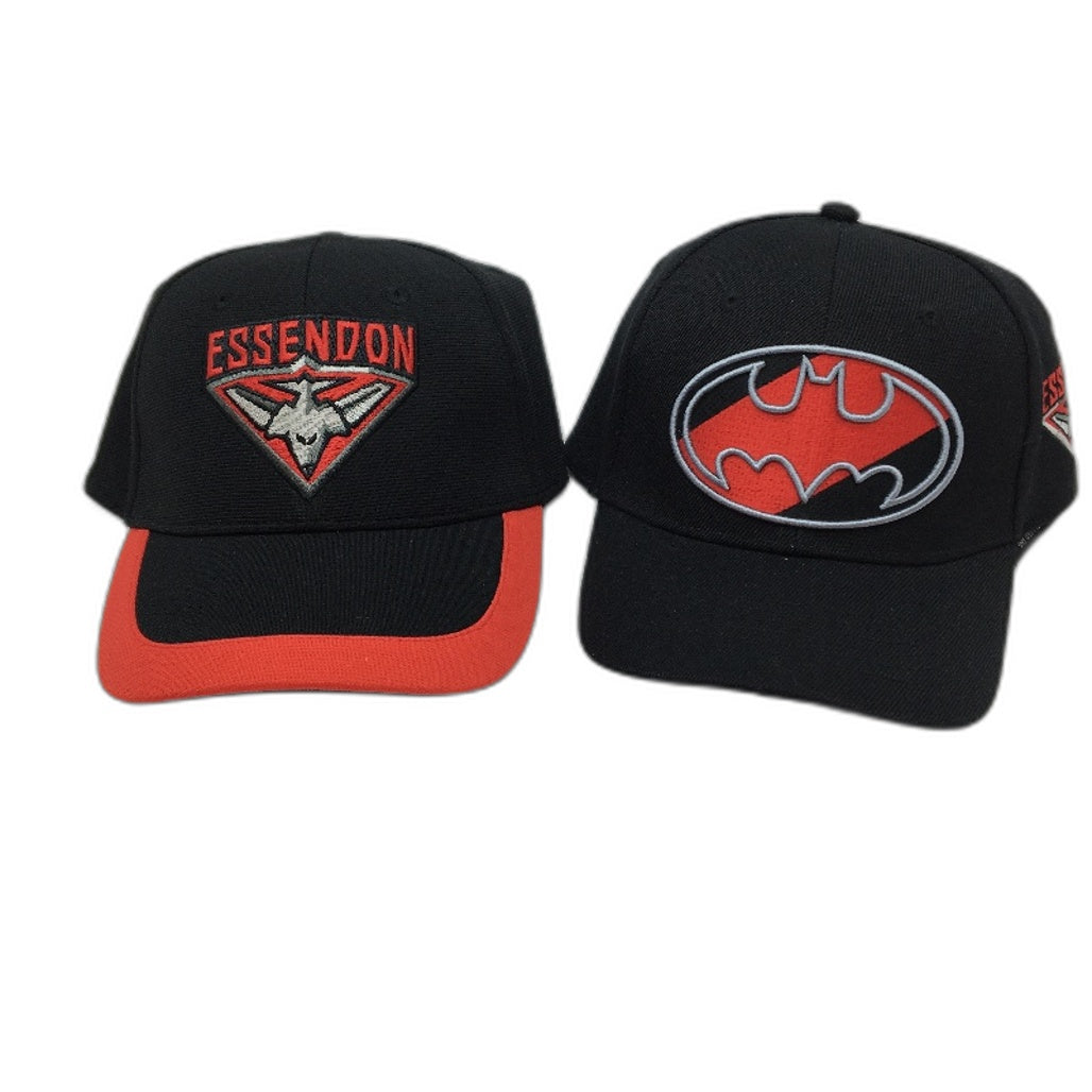 AFL On Field Essondon Bombers Twin Pack Football Red Black Caps Youth NEW