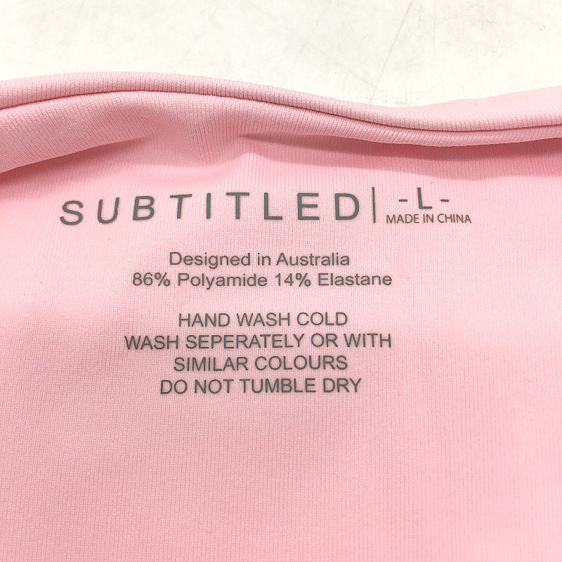Subtitled Baby Pink Cute Swim Bikini Bottom Cheeky Style Ladies Size Large NEW