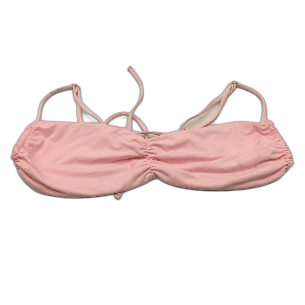 Subtitled Baby Pink Ruched Front Tie Back Swim Bather 'Gather' Top Ladies Sz L