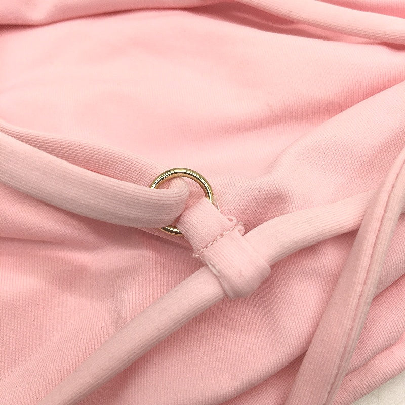 Subtitled Baby Pink Ruched Front Tie Back Swim Bather 'Gather' Top Ladies Sz L