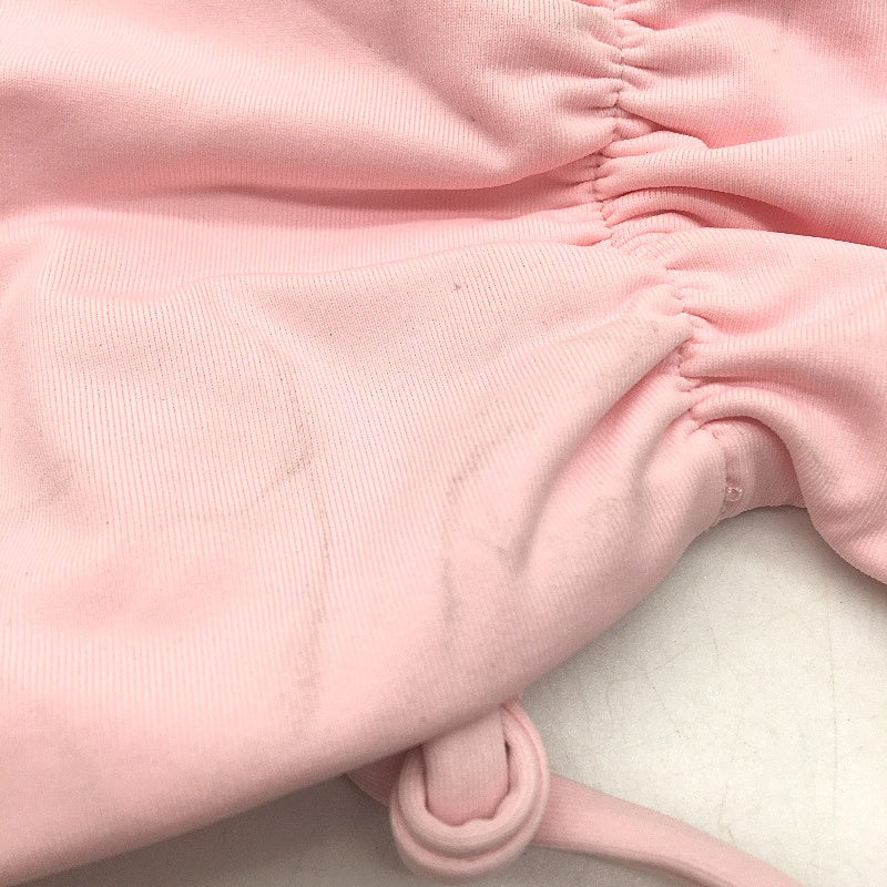 Subtitled Baby Pink Ruched Front Tie Back Swim Bather 'Gather' Top Ladies Sz L