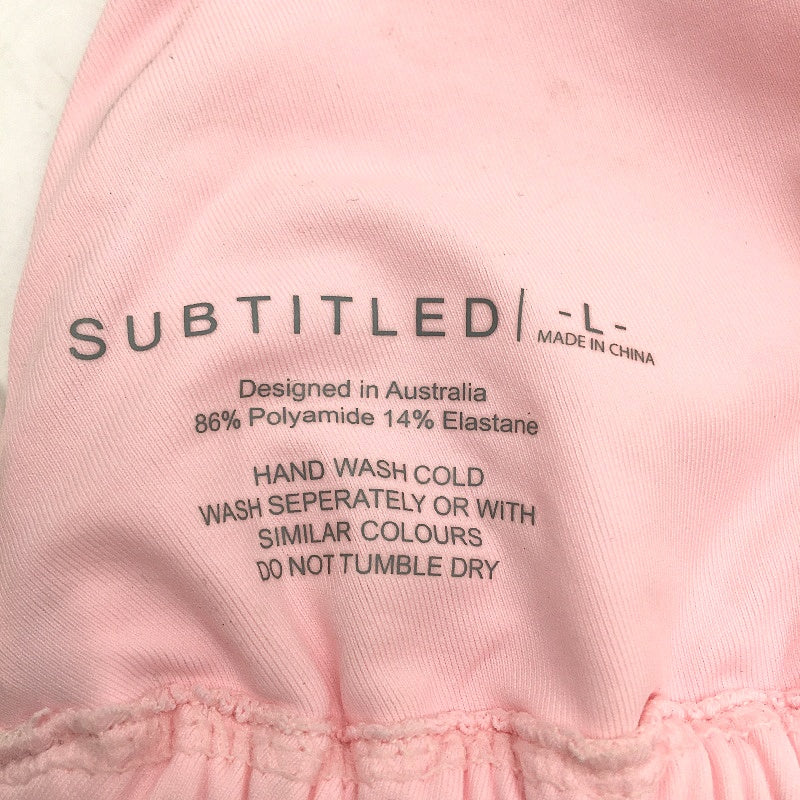 Subtitled Baby Pink Classic Triangle Swimwear Bather Top Ladies Size Large NEW