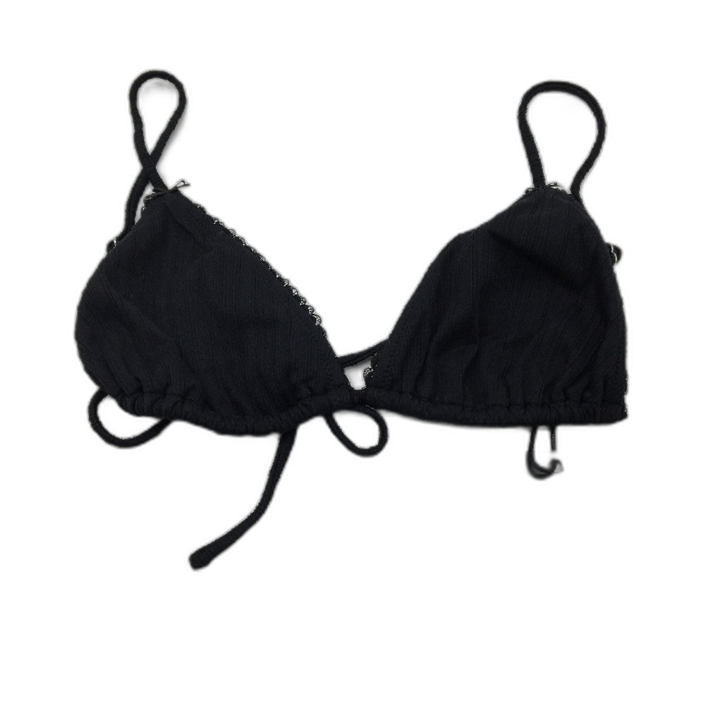 Insight Black 'Bree Bow' Lace Edge Bikini Triangle Top Ladies Size Large NEW