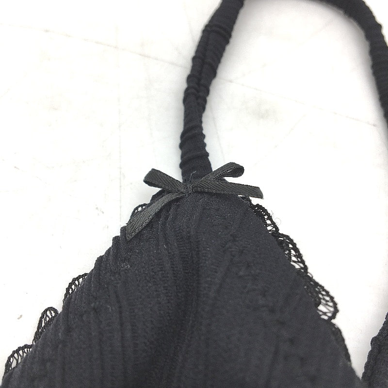 Insight Black 'Bree Bow' Lace Edge Bikini Triangle Top Ladies Size Large NEW