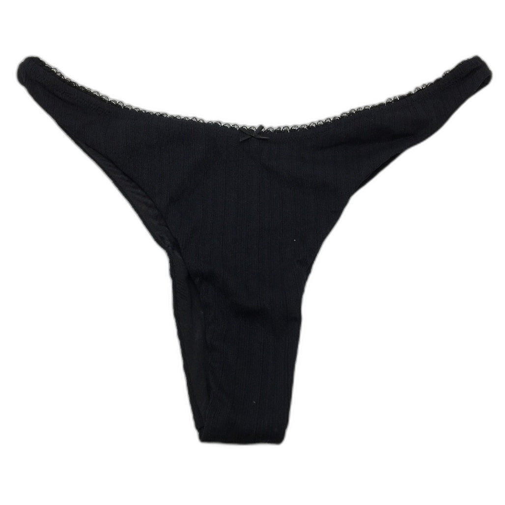 Insight Black 'Bree Bow' Cheeky Lace Edge Bikini Bottoms Ladies Size XL NEW