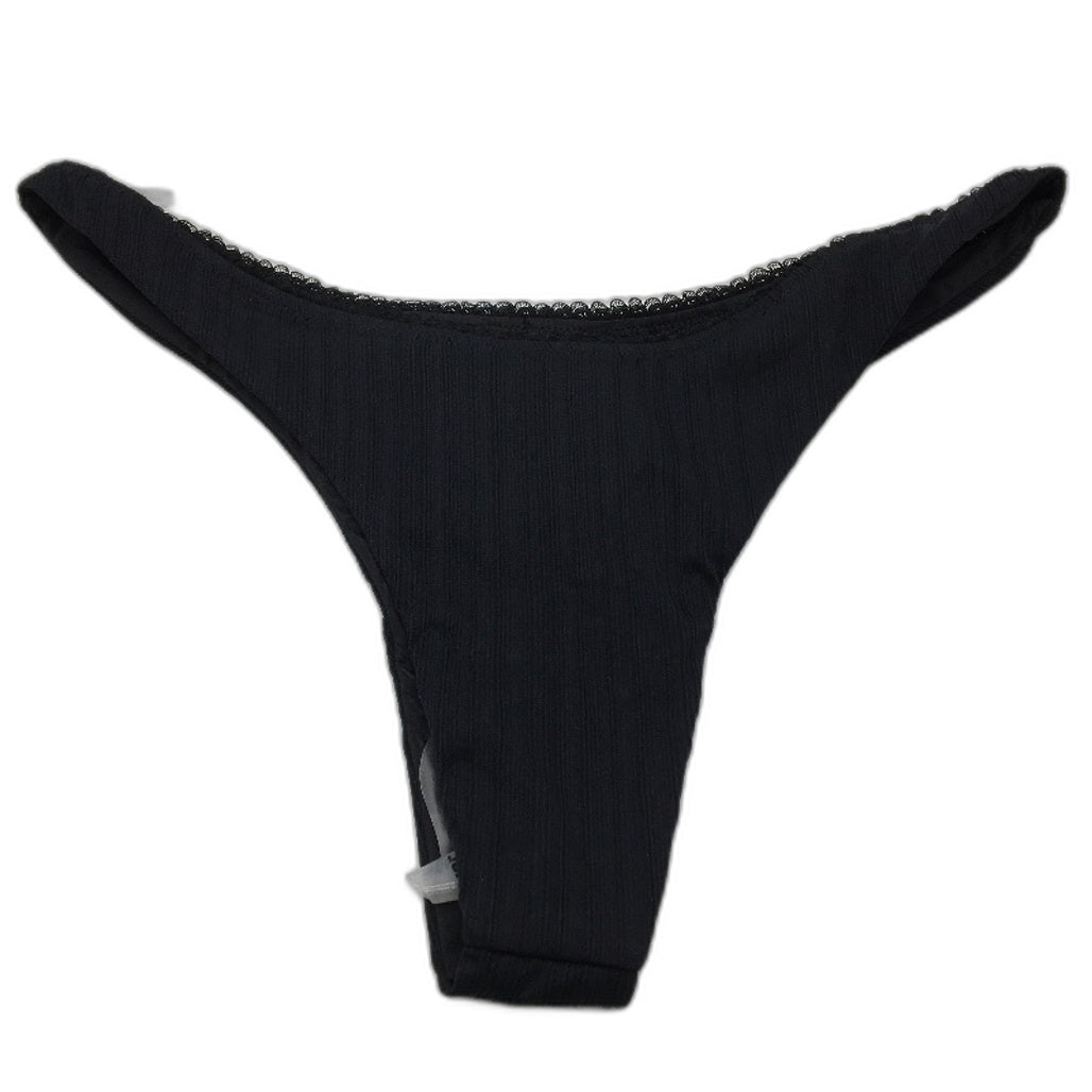 Insight Black 'Bree Bow' Cheeky Lace Edge Bikini Bottoms Ladies Size XL NEW