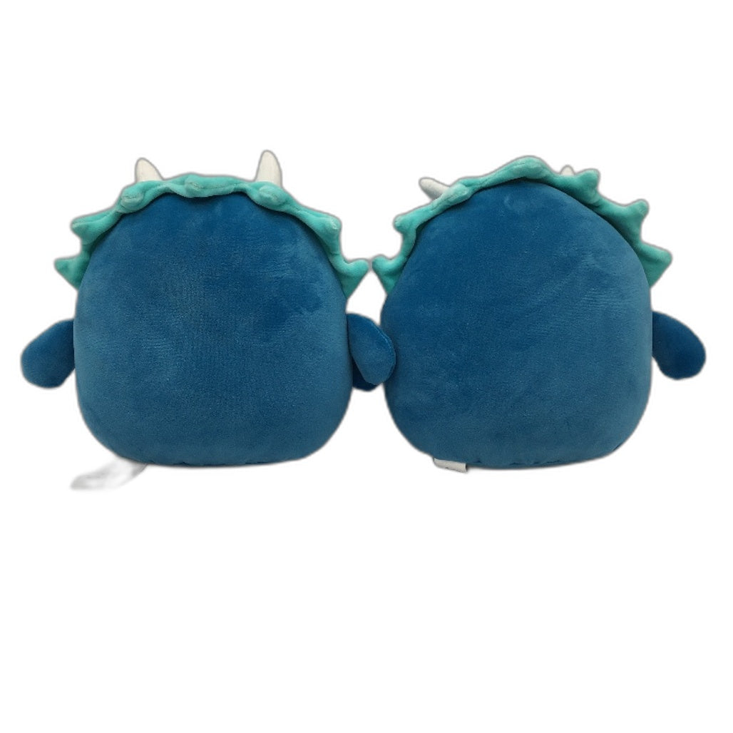 Squishees 2 Pack Blue Dinosaur Rounded Soft Plush Toys Collectables Multicoloured - Polyester Durable Lightweight Squishees
