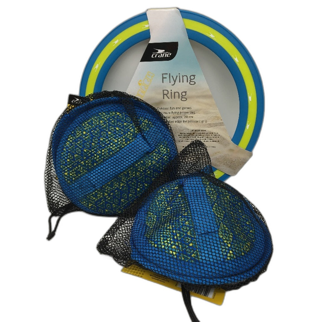 Crane Crane 3 Pcs 2x Catchball Game & 1x Flying Frisbee Ring Play Set Green & Blue Blue - Lightweight & Portable NEW