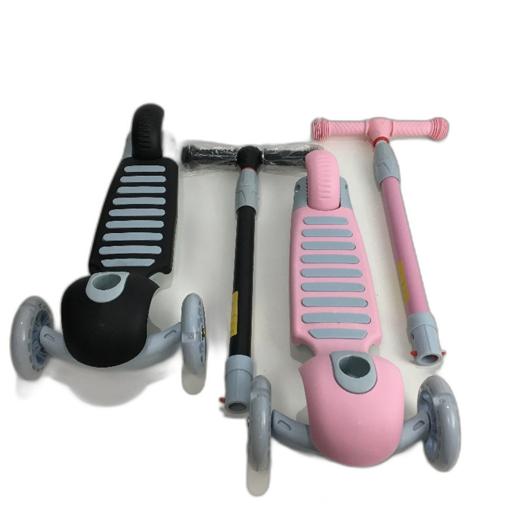 Tri-Wheel Black & Grey Kick Scooter With Handlebars For Kids & Teens X8 Model