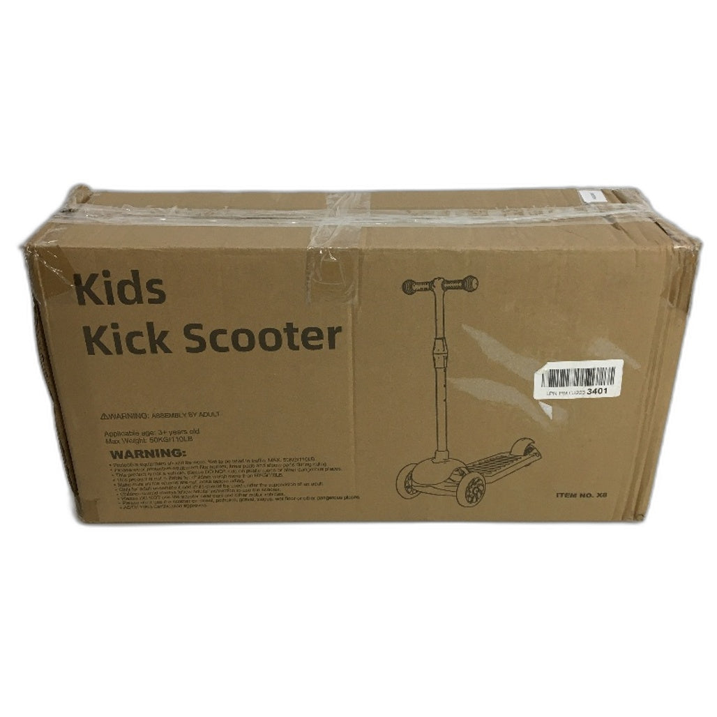 Tri-Wheel Black & Grey Kick Scooter With Handlebars For Kids & Teens X8 Model