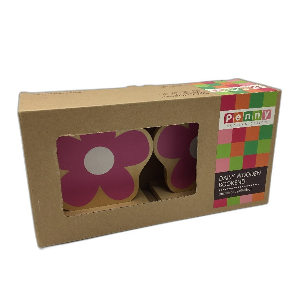 Penny Scallan Design Daisy Themed Wooden Bookend Cute Unique Shelf Decor NEW