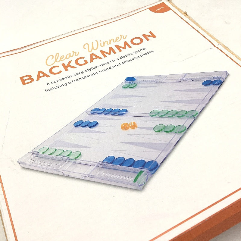 Isalbi Isalbi Clear Winner Backgammon Transparent Classic Board Game NEW Clear - Durable & Portable NEW