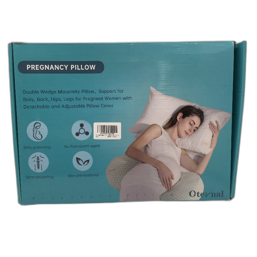Oternal Anti-Bacterial U-Shaped Double Wedge Belly Support Pregnancy Pillow NEW