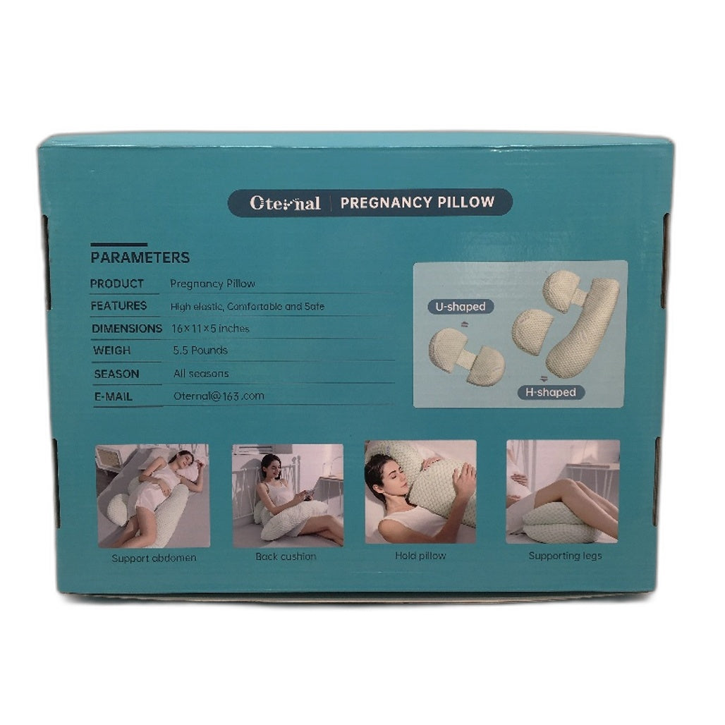 Oternal Anti-Bacterial U-Shaped Double Wedge Belly Support Pregnancy Pillow NEW
