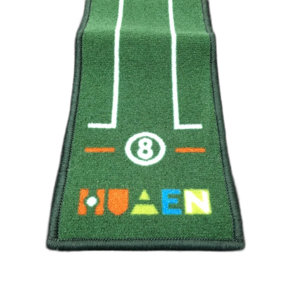 Huaen 8 Feet Golf Putting Mat Indoor Set with Gravity Feed Ball Return DEMO