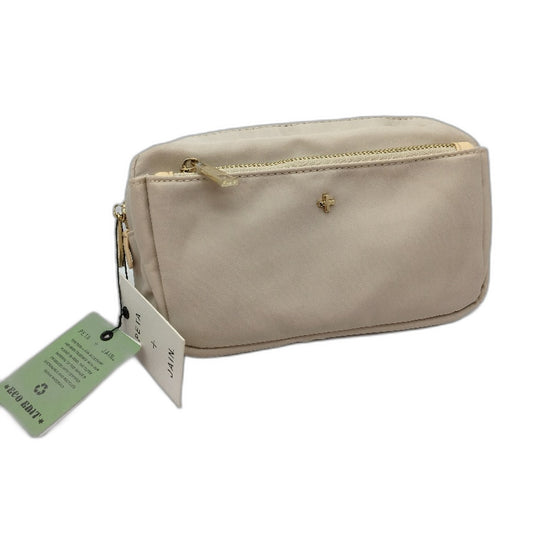 Peta And Jain Cream Beige Golden Zipper Small Crossbody Bag Purse Pouch NEW