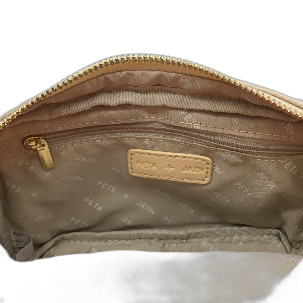 Peta And Jain Cream Beige Golden Zipper Small Crossbody Bag Purse Pouch NEW