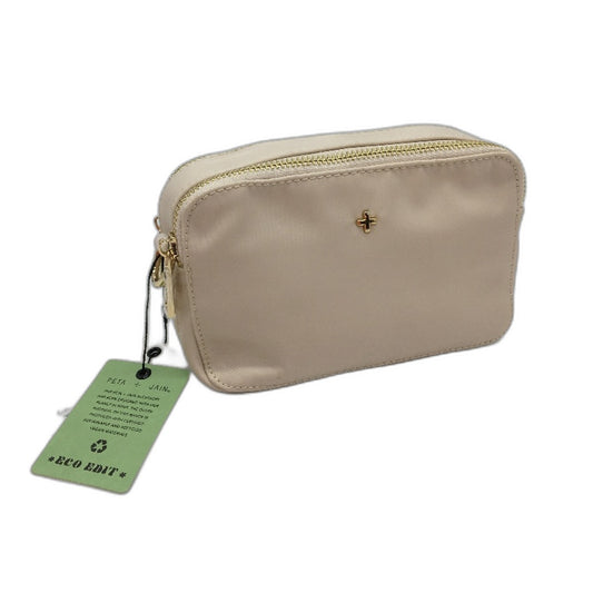 Peta And Jain Cream Beige Golden Zipper Small Crossbody Bag Multi-Pocket NEW