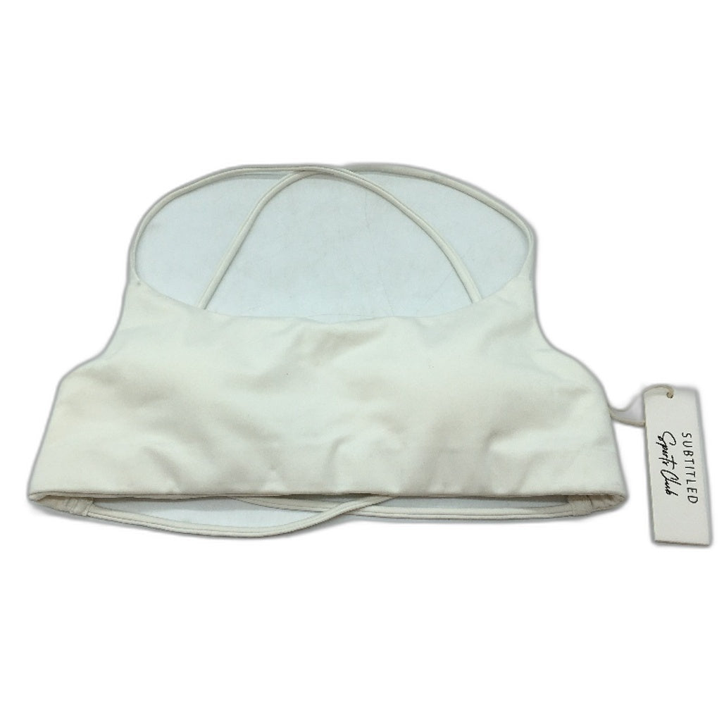 Subtitled Sports Club Stringy Crop White Sports Bra Ladies Size Medium NEW