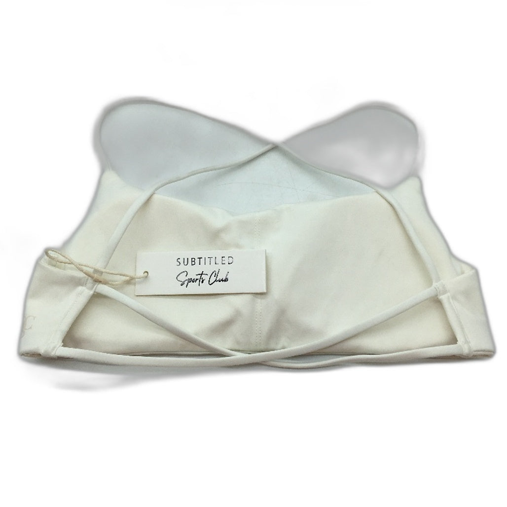 Subtitled Sports Club Stringy Crop White Sports Bra Ladies Size Medium NEW