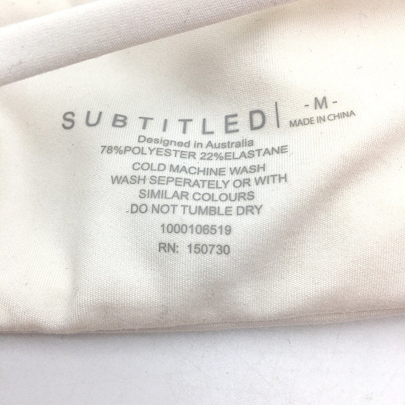 Subtitled Sports Club Stringy Crop White Sports Bra Ladies Size Medium NEW