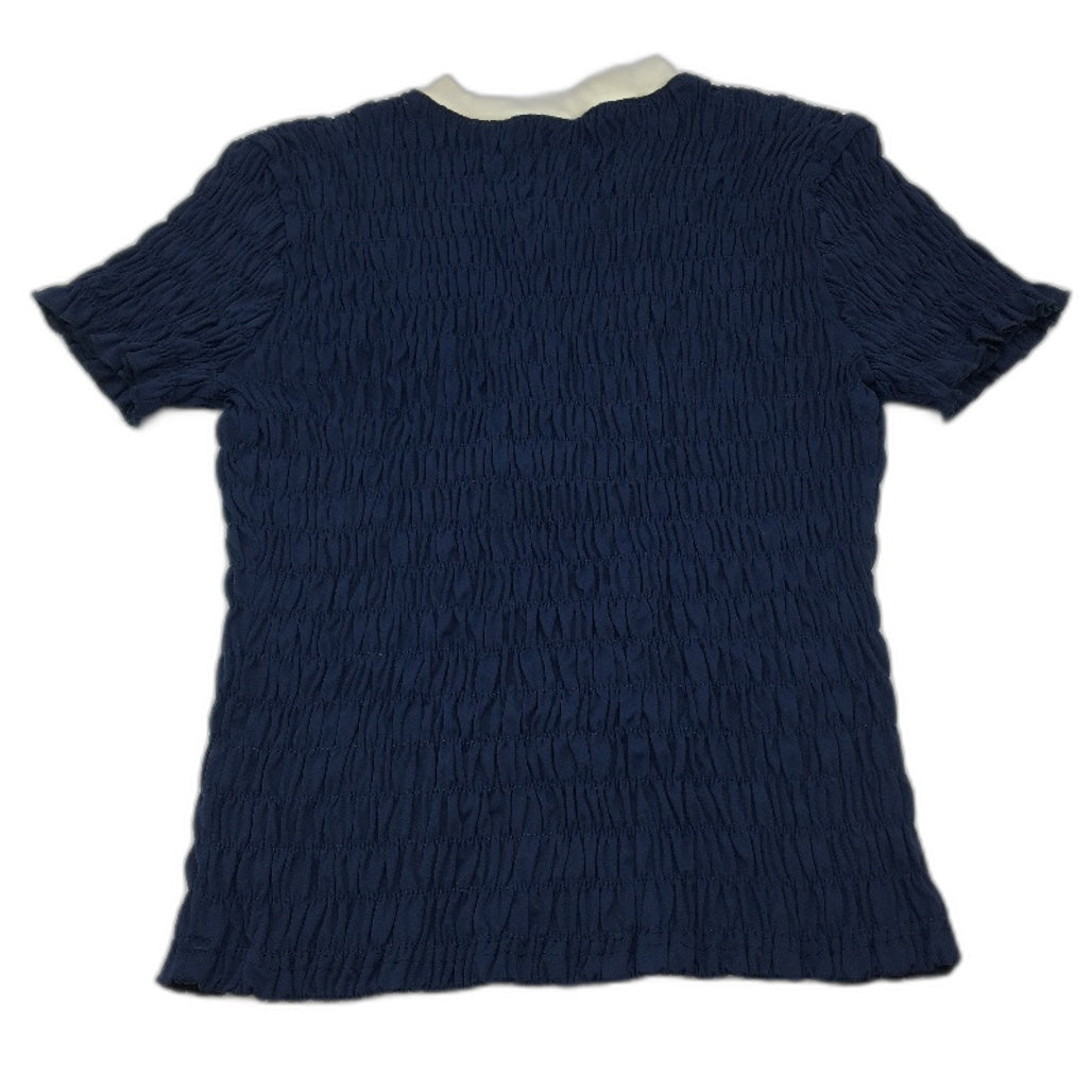 Lioness Scrunged Spectate Indigo V Neck Contrast Top Ladies Size Medium NEW