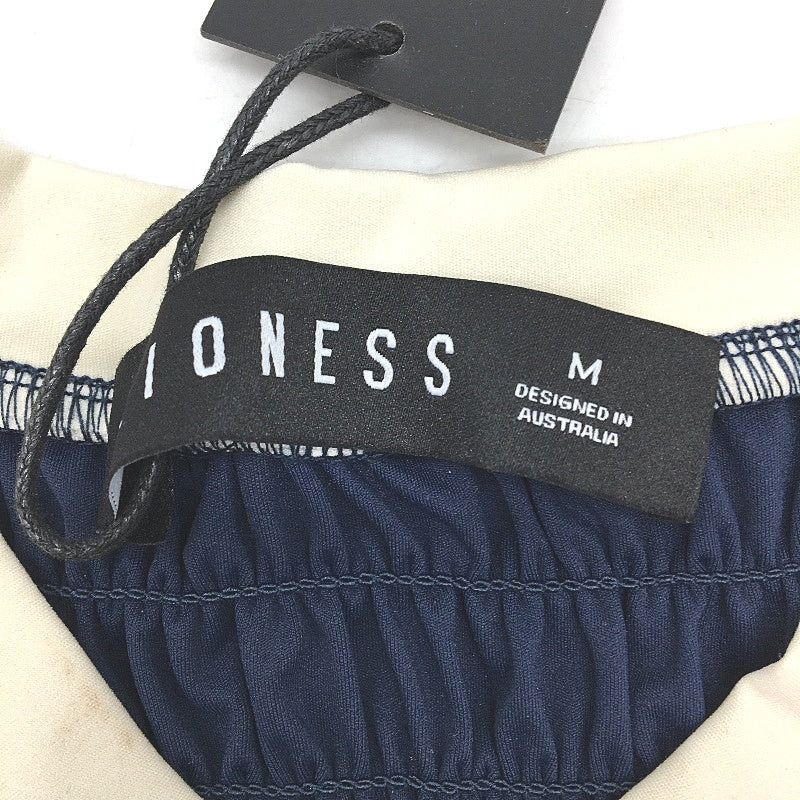 Lioness Scrunged Spectate Indigo V Neck Contrast Top Ladies Size Medium NEW